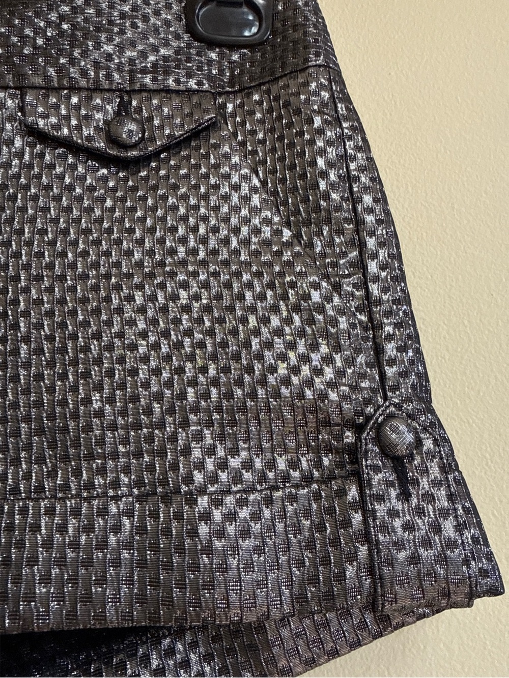 Textured Metallic Micro Shorts - Picture 3 of 5